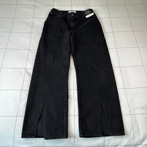 Abercrombie & Fitch Jeans Womens 27 Extra Short Black 90s Relaxed Curve Love New - Picture 2 of 11